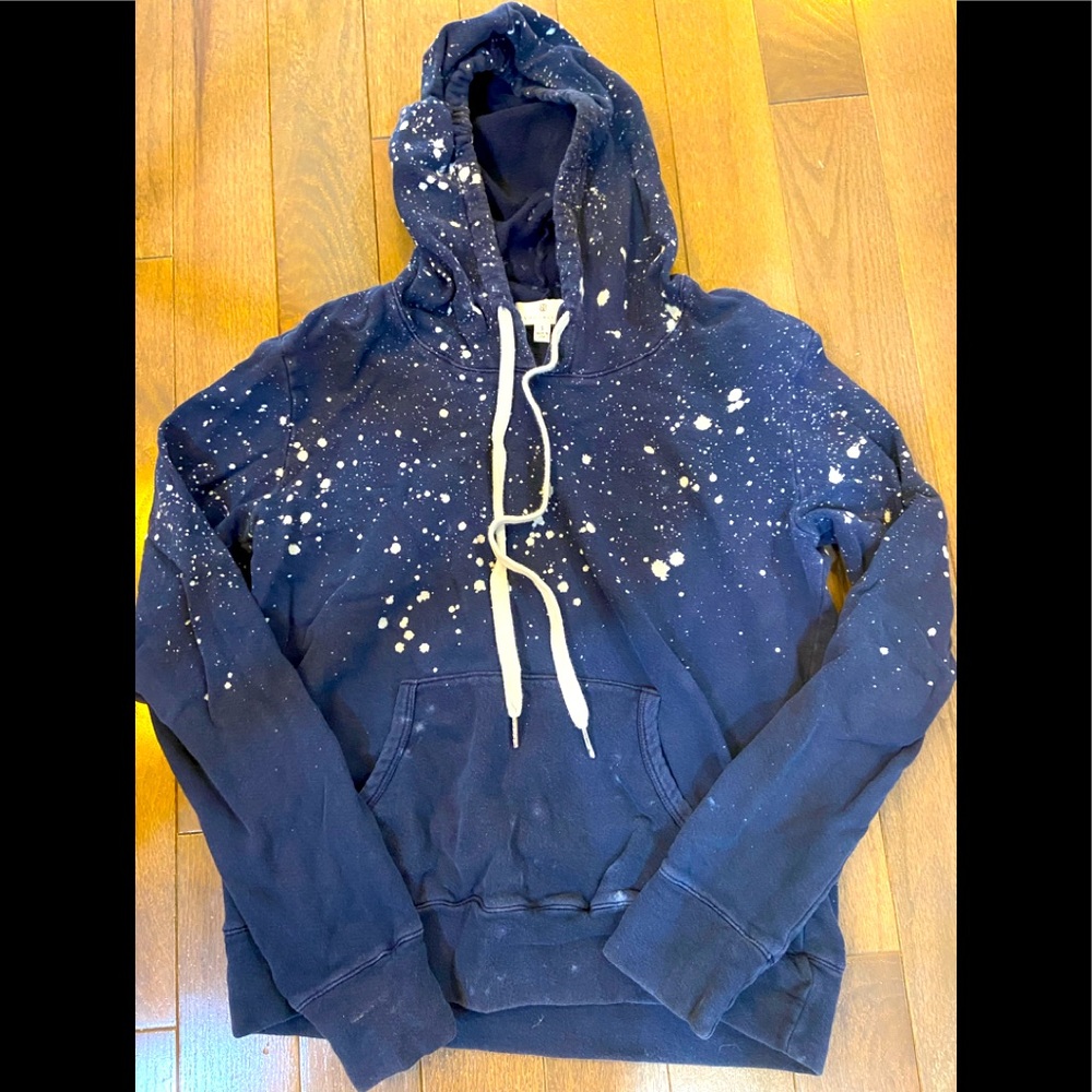 Socialite navy bleach splatter hoodie - small